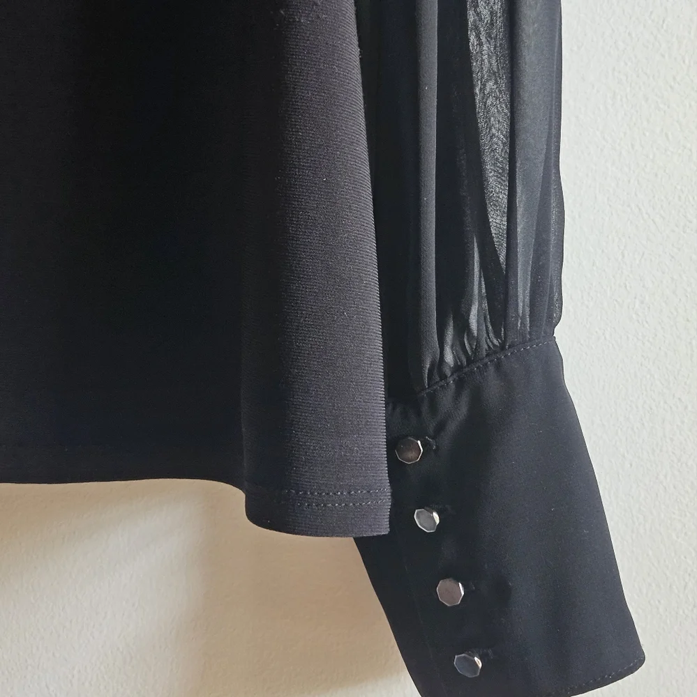 WHBM Chiffon-Sleeve Boatneck Top in Women's M - Picture 8 of 16